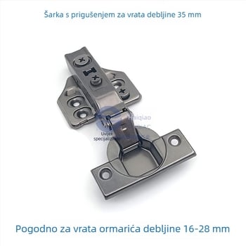 Šarka za ormar s dvostupanjskim amortizacijskim mehanizmom, 3D prilagodljiva, hladno valjani čelik, precizno presovanje uz gusto elektroplatiranje