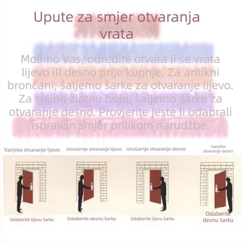 Pant vrata u obliku zastavice, od nehrđajućeg čelika, teški, demontažni, pogodan za protuprovalne, protupožarne i hodničke vrata