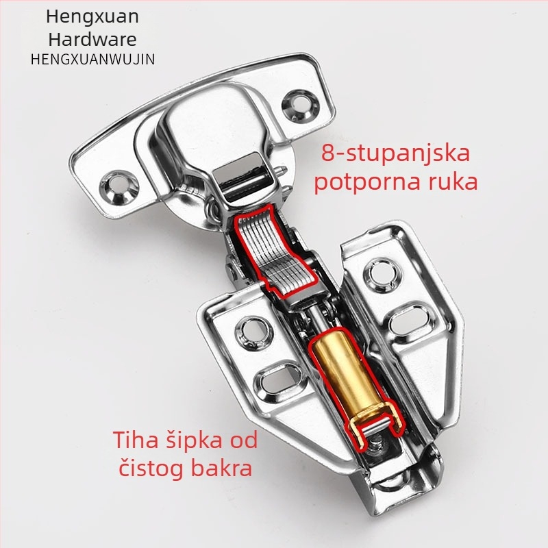 Cabego šarnir za ormar od nehrđajućeg čelika 304 s hidrauličkim amortizerom, kratko krilo 1,2 inča, skriveni šarka vrata ormara