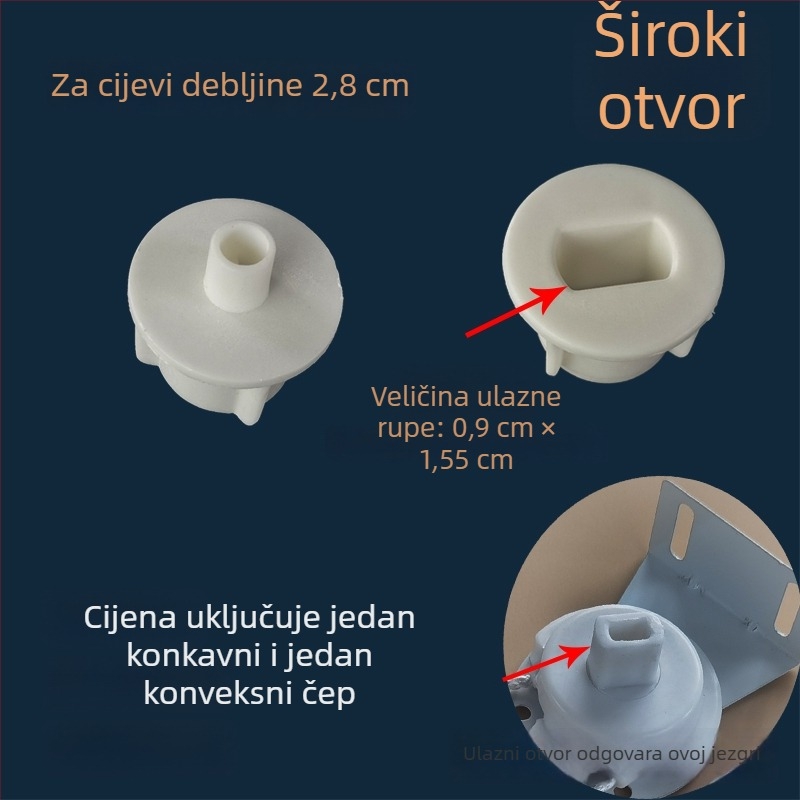 Plastične završne kapice za rolete – dodaci za cijev zavjesa, završni poklopci za obje strane