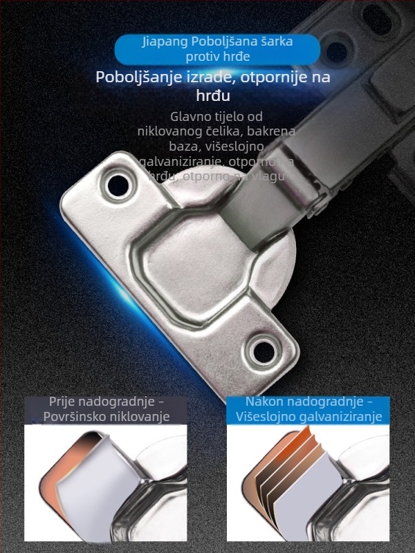 Panti za ormariće od nehrđajućeg čelika s hidrauličnim amortizerom