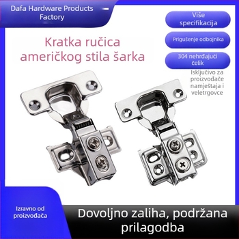 Šarka za vrata ormarića od 304 nehrđajućeg čelika s hidrauličkim tlumenjem, debelja konstrukcija