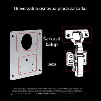 Ploča za popravak šarki od nehrđajućeg čelika – zgusnuta fiksna ploča za vrata ormara