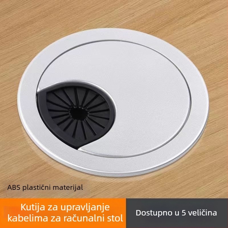 Okrugla kutija za kabel 50/53/60 mm, plastična kutija za upravljanje kabelima, poklopac za otvore za kablove, za konferencijski stol