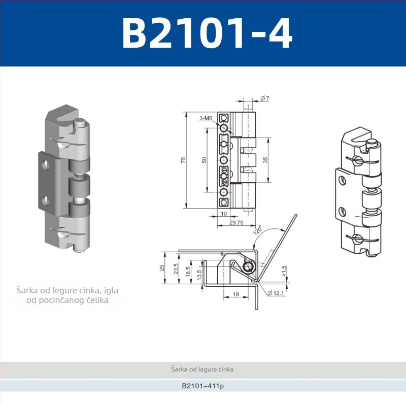 Sko B2101-4 Mehanički šarnir za vrata kutije za distribuciju CL201 odvojivi