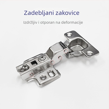 35 mm pantu s čašicom, potpuno preklapanje, hidraulički amortizator za vrata ormarića i garderobe, tih mehanizam, pribor za šarke