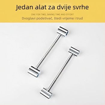 Podesivi alat za podešavanje razmaka između vrata i panta — alat u obliku zastavice i ključ