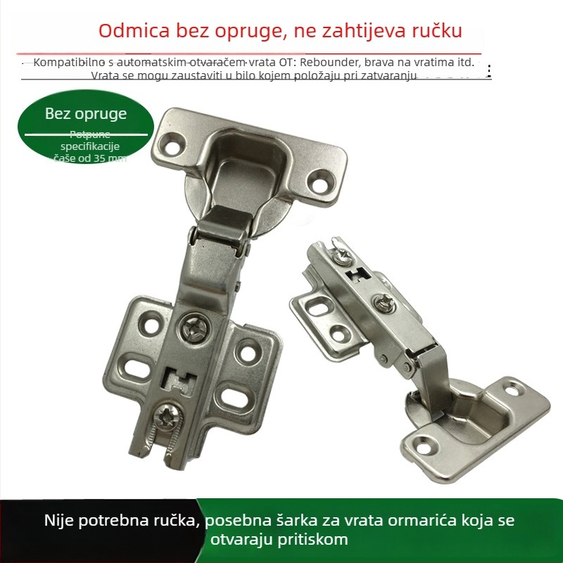 35 mm panta bez opruge za ormariće bez ručki — otvaranje pritiskom, otvaranje dodirivanjem, mehanizam za vraćanje