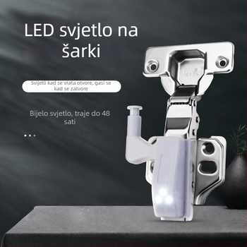 LED svjetlo za šarnire s pametnim dodirnim kontrolom za vrata ormara i ormarića, hidraulični šarnir, LED indukcijsko osvjetljenje
