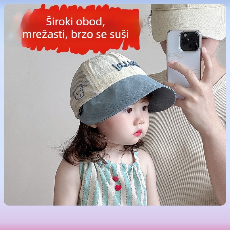 Dječja ljetna kapa za sunce, lagana i prozračna, s širokim obodom, unisex, za uzrast 1–2 godine