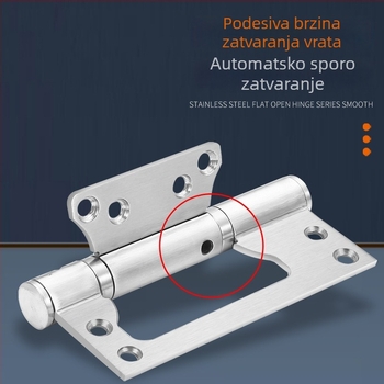 Nevidljivi šarniri za vrata, 5 inča, hidraulično tlumenje i opruga za automatsko zatvaranje, nehrđajući čelik, za drvena vrata spavaće sobe