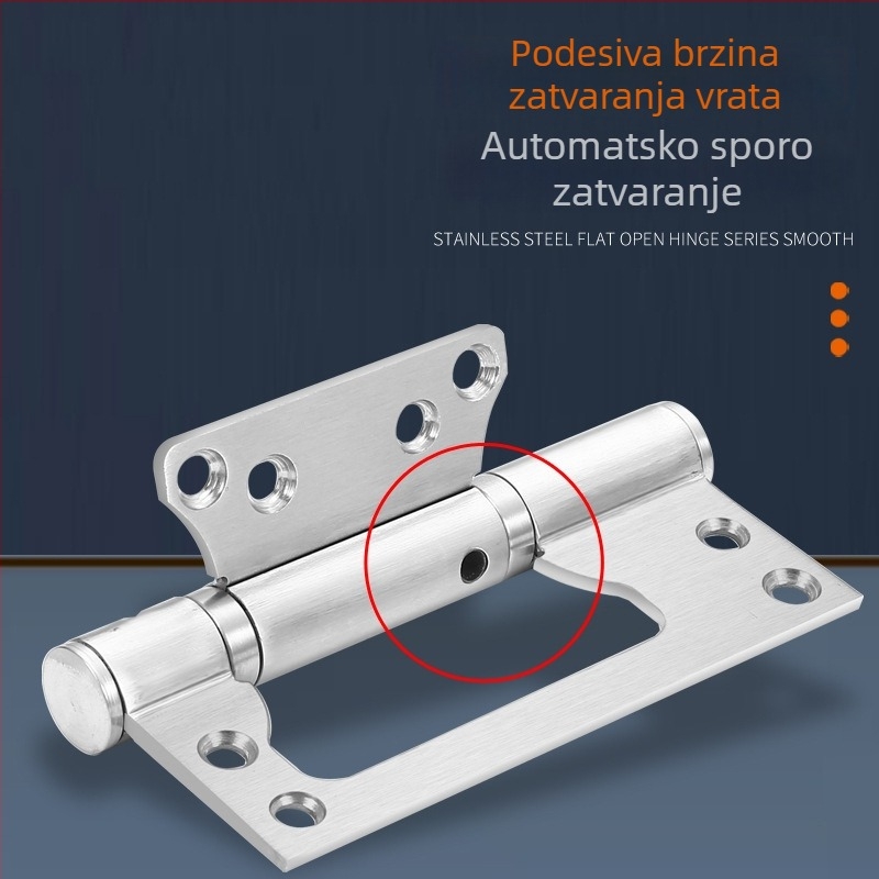 Nevidljivi šarniri za vrata, 5 inča, hidraulično tlumenje i opruga za automatsko zatvaranje, nehrđajući čelik, za drvena vrata spavaće sobe