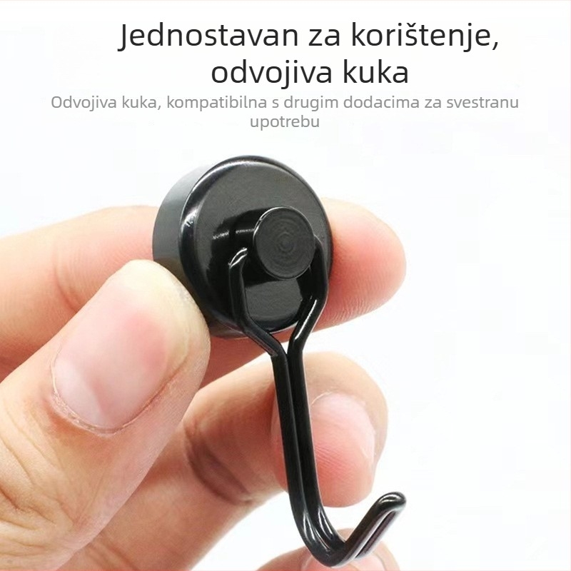 Snažni magnetski držači bez bušenja, crni rotirajući metalni magneti za besprijekorno skladištenje