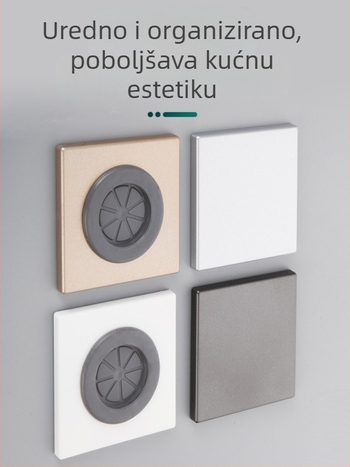 Dekorativni poklopac otvora za kabel na zid – prazan panel s pristupom utičnici
