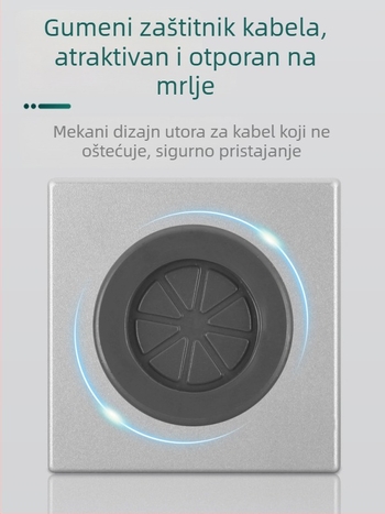 Dekorativni poklopac otvora za kabel na zid – prazan panel s pristupom utičnici