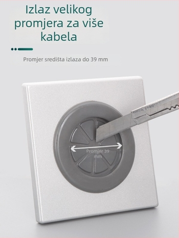 Dekorativni poklopac otvora za kabel na zid – prazan panel s pristupom utičnici
