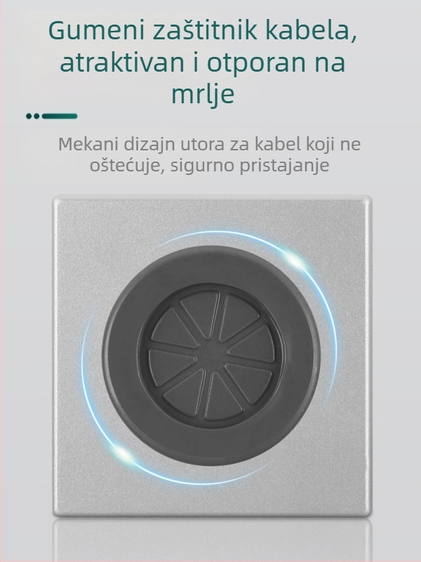 Dekorativni poklopac otvora za kabel na zid – prazan panel s pristupom utičnici
