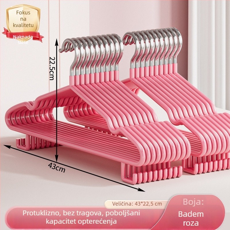 Metalna vješalica za kućnu upotrebu, debela i veća, pogodna za dom, protuklizna i bez tragova na odjeći, čvrsta za sušenje odjeće