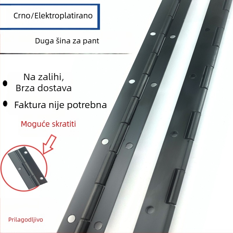Crni dugi i debeli šarnir od 304 nehrđajućeg čelika, s preklopnim listovima, duljina 1.5/2, zlatna boja