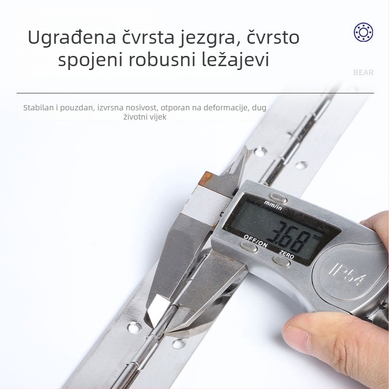 Zlatni nehrđajući čelični šarki s ležajem, duga šarka 1,8 m, tip piano, povećan dizajn