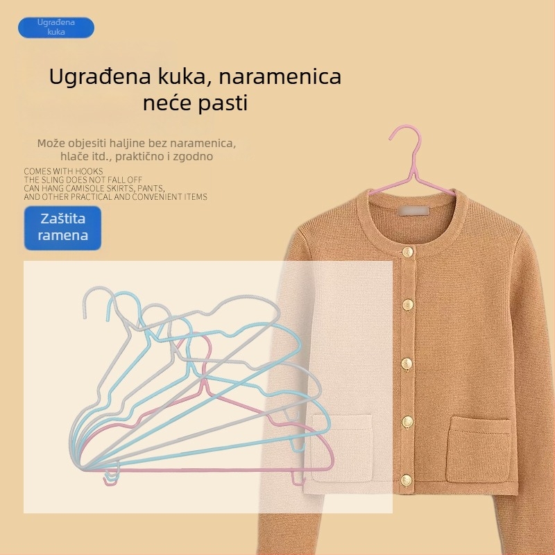 Jerry's Groove antislip debela vješalica za odjeću za odrasle, bez šavova, pogodna za kućnu upotrebu i studentske domove, s visokom nosivošću