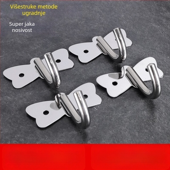 Nerđajući čelik kuhinjska kuka za vrata s ljepilnom podlogom, jednoručna kuka za ručnike u kupaonici