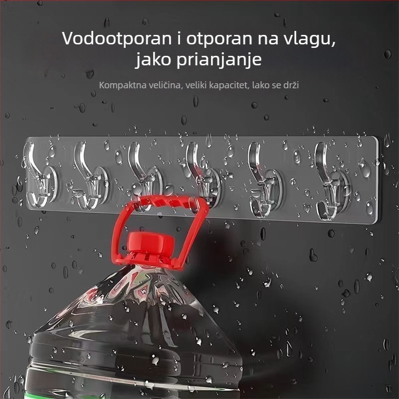 Bez bušenja: snažni ljepilni kuki s kristalnim dizajnom, 6-dijelni set, za montažu iza vrata, kuhinja i kupaonica, nosivost do 1 kg po kuki.