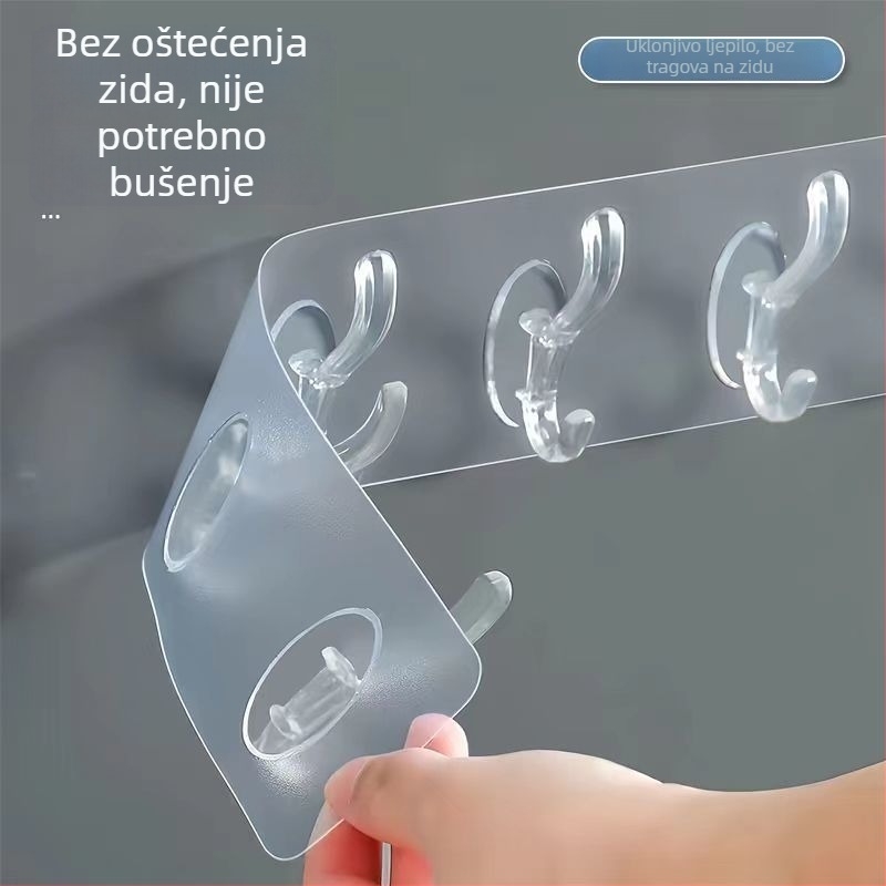 Bez bušenja: snažni ljepilni kuki s kristalnim dizajnom, 6-dijelni set, za montažu iza vrata, kuhinja i kupaonica, nosivost do 1 kg po kuki.