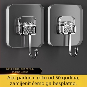 Ljepljivi zidni kuk od nehrđajućeg čelika, snažan držač, montaža bez bušenja, bez tragova, jedan kukac, moderan dizajn