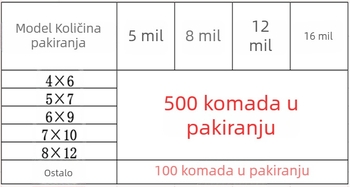 Samozatvarajuće PE vrećice za pakiranje hrane, prozirne, u velikim i malim veličinama