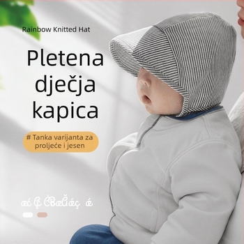 Korejskog stila prozračni šešir za sunce za bebe 0–12 mjeseci, unisex, kupolast dizajn s kratkim rubom, zaštita od sunca proljeće–jesen