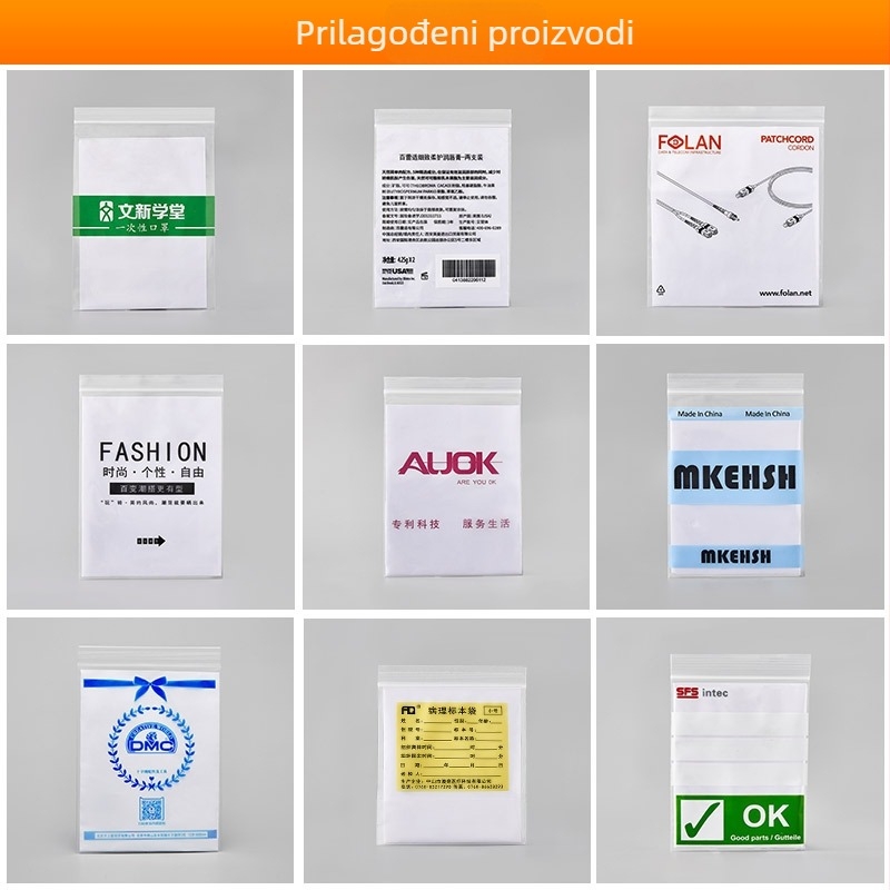Prilagođene prozirne PE vrećice s automatskim zatvaranjem za hardverske dodatke uz otisak logotipa