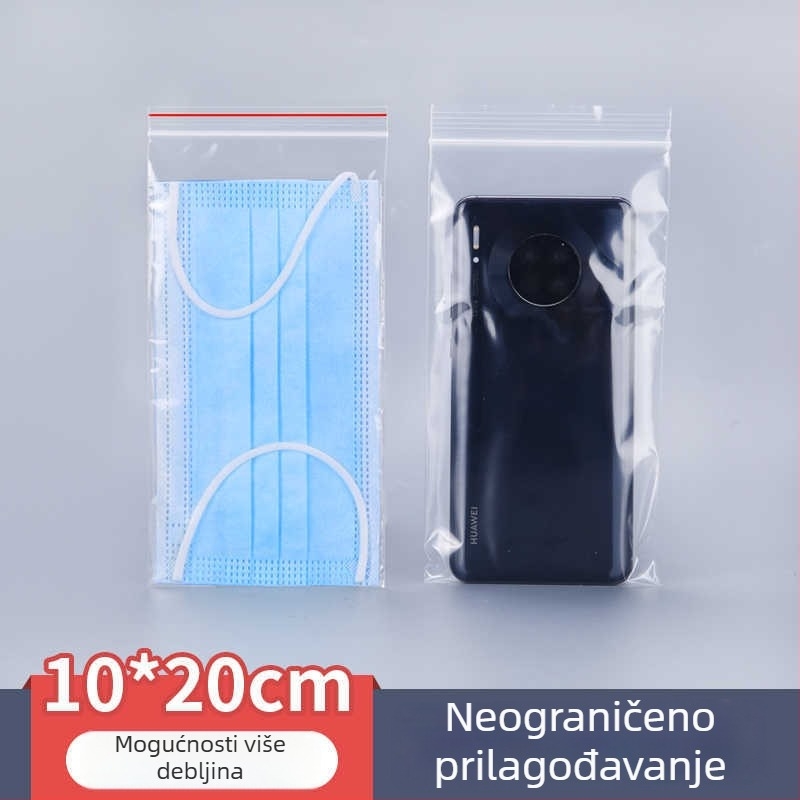 Plastična zip vrećica 10x20 cm za maske i mobitele, prašno i vodootporna, jednokratna upotreba