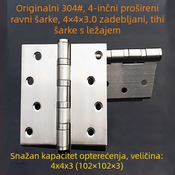 304 nehrđajući čelični šarka, dimenzije 4 × 4 × 3, za drvena vrata, vrata koja se otvaraju, sklopiva vrata i vrata ormara, polirana površina