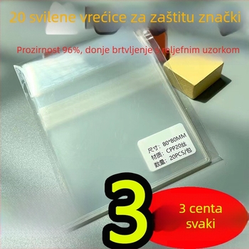 20 mm debela ZIP zaštitna vrećica, izuzetno prozirna, samouzavršavajuća, za pohranu znački i laserskih ulaznica