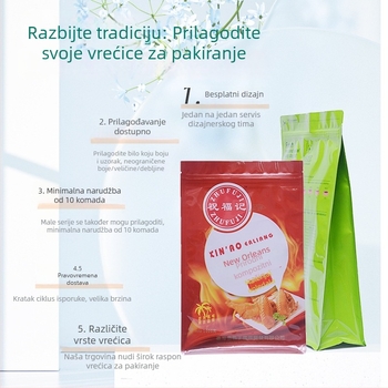 Torbe za pakiranje hrane za pse i mačke s aluminijskom folijom, samostojeće, trostruko zatvaranje, kraft papir, plastične vrećice za grickalice, prilagodljive