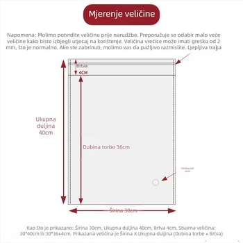 20×50 (46+4) Samoljepljive vrećice s trakom, prozirne plastične vrećice za pakiranje OPP za brtvljenje i skladištenje