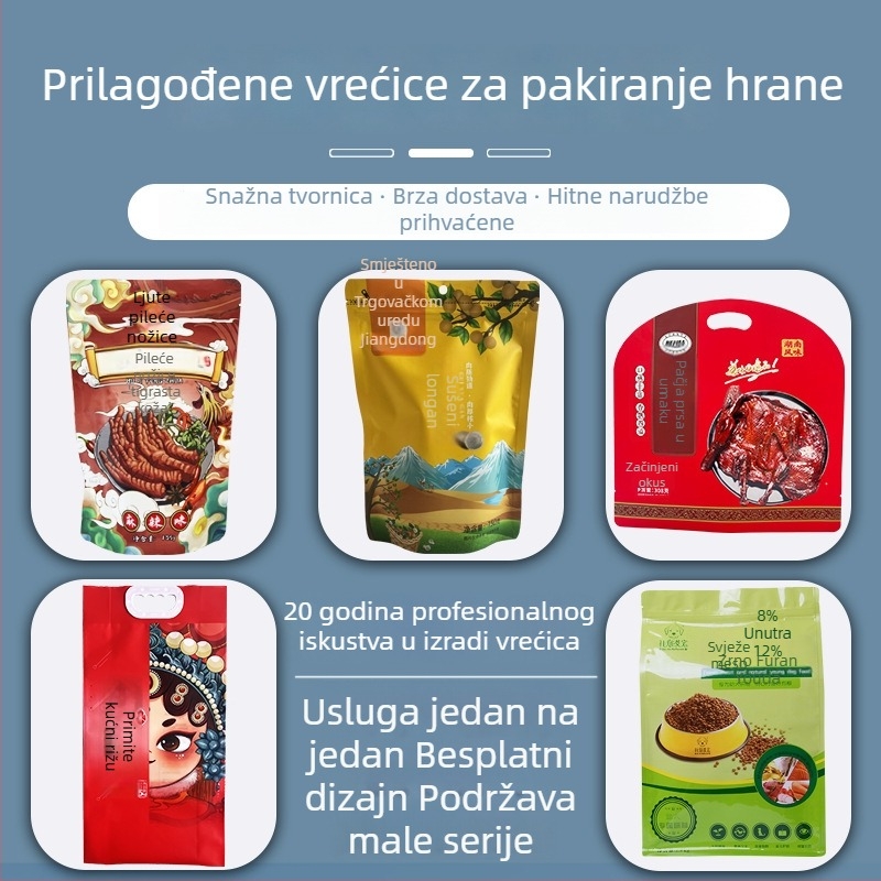 Vlastite vrećice za pakiranje hrane s otiskom za pečeno piletino, kuhano meso, svinjske kopite, govedinu i janjetinu – vrećice od aluminijske folije i plastike s osmerostrukim zatvaranjem