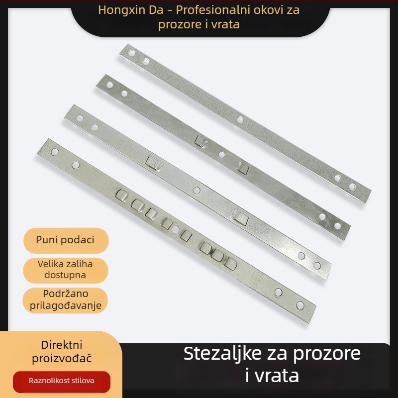 Željezna galvanizirana pločica za pričvršćivanje vrata i prozora, spojna pločica za aluminijske legure, ravna pločica, debljina 0.6–1.5 mm