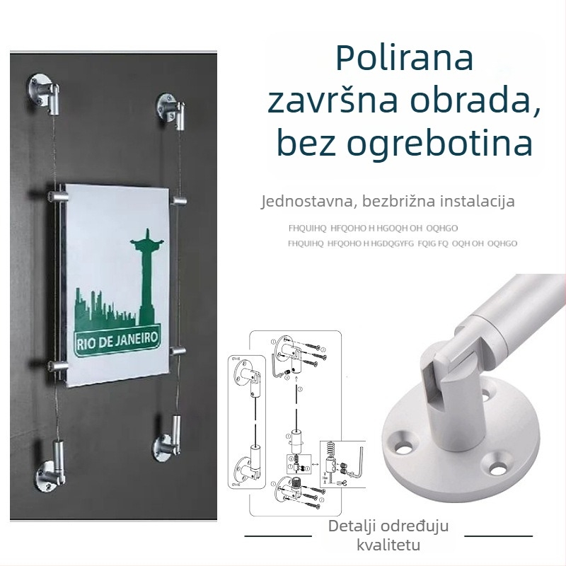 Podesiva sklopna klipsa od aluminijske legure za akrilne zaslone