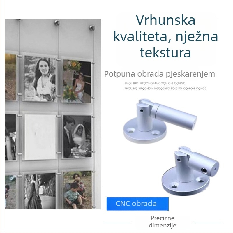 Podesiva sklopna klipsa od aluminijske legure za akrilne zaslone