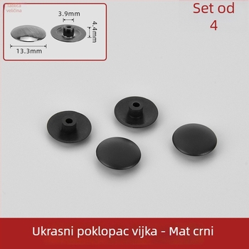 Klip za staklena vrata kupaonice sa šesterokutnim vijkom, bezokvirna tuš vrata, pribor za šarke, brtva, gumeni podmetač i dekorativni poklopac