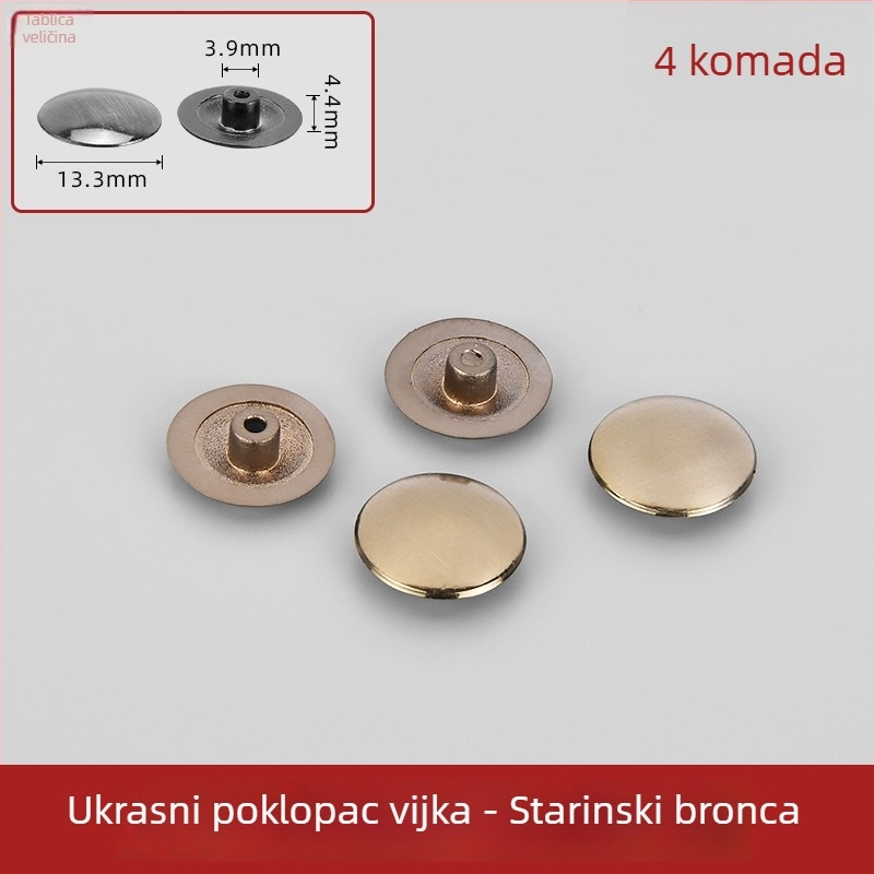 Klip za staklena vrata kupaonice sa šesterokutnim vijkom, bezokvirna tuš vrata, pribor za šarke, brtva, gumeni podmetač i dekorativni poklopac
