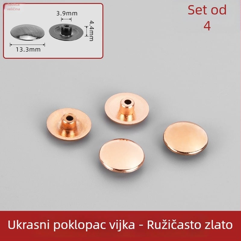 Klip za staklena vrata kupaonice sa šesterokutnim vijkom, bezokvirna tuš vrata, pribor za šarke, brtva, gumeni podmetač i dekorativni poklopac