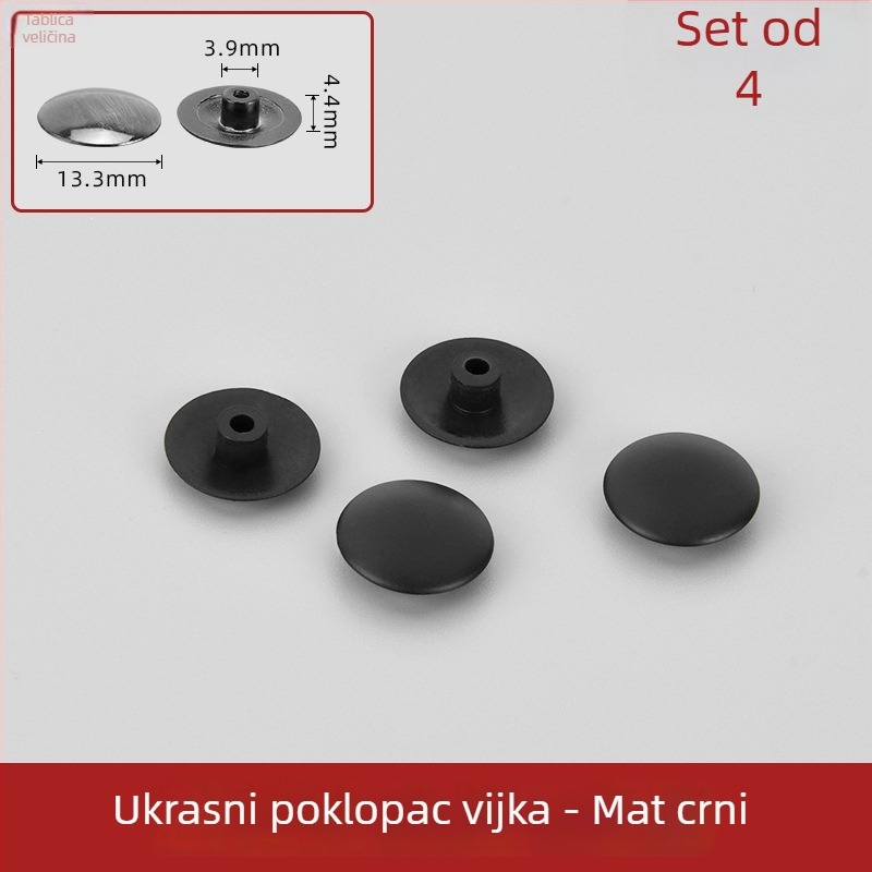 Klip za staklena vrata kupaonice sa šesterokutnim vijkom, bezokvirna tuš vrata, pribor za šarke, brtva, gumeni podmetač i dekorativni poklopac