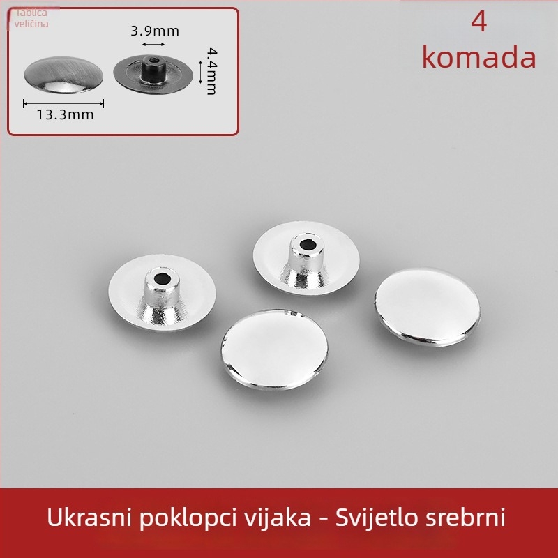Klip za staklena vrata kupaonice sa šesterokutnim vijkom, bezokvirna tuš vrata, pribor za šarke, brtva, gumeni podmetač i dekorativni poklopac