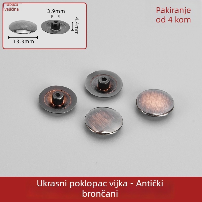 Klip za staklena vrata kupaonice sa šesterokutnim vijkom, bezokvirna tuš vrata, pribor za šarke, brtva, gumeni podmetač i dekorativni poklopac