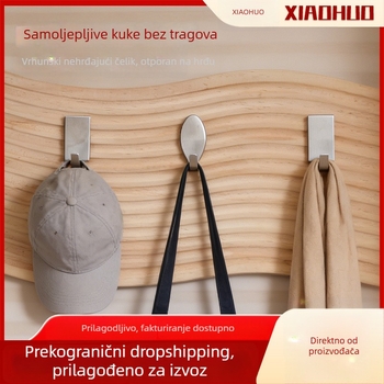 Mini kuka od nehrđajućeg čelika za kuhinju i kupaonicu, samoljepljiva, bez bušenja, višenamjenska, nosivost do 3–5 kg