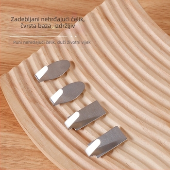 Mini kuka od nehrđajućeg čelika za kuhinju i kupaonicu, samoljepljiva, bez bušenja, višenamjenska, nosivost do 3–5 kg
