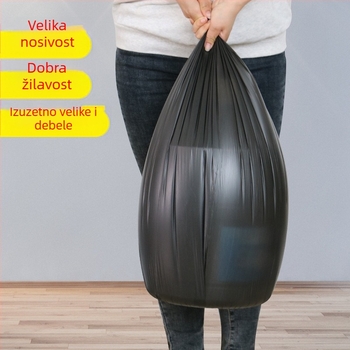 Biodegradibilna crna vrećica za otpad, 60×80 cm, debela, s ravnim otvorom